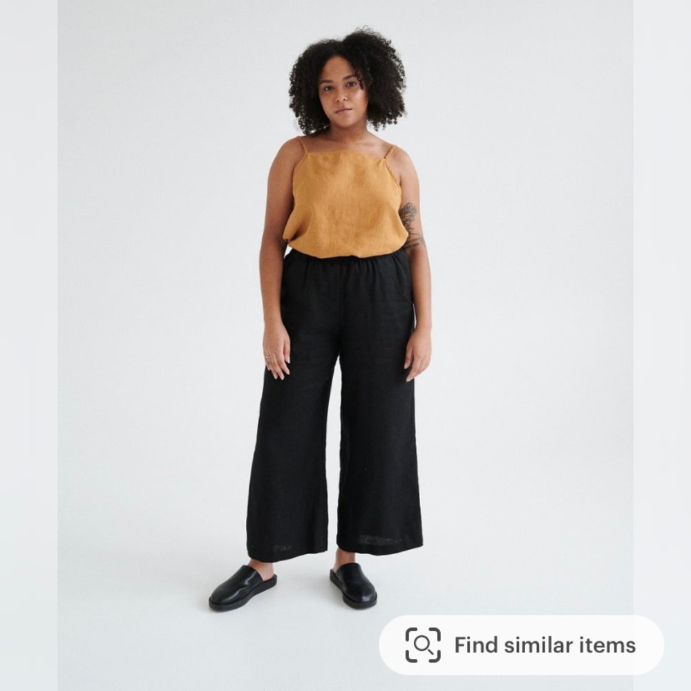 Linenfox culotte trousers in black (100% linen)